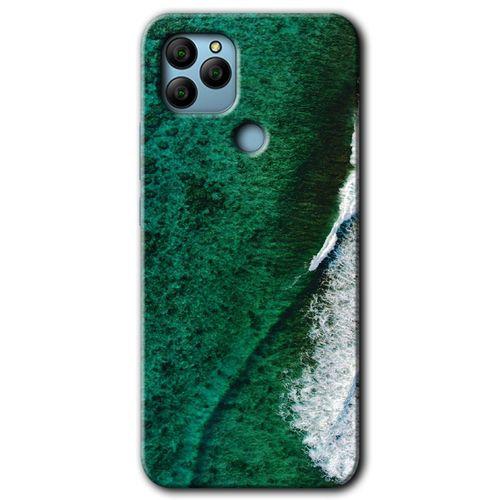 MRCİLETİSİM General Mobile GM 22 Plus Kılıf HD Desen Baskılı Arka Kapak + Temperli Cam - Yeşil Okyanus