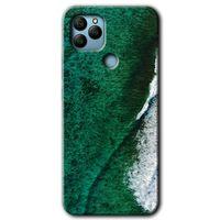 MRCİLETİSİM General Mobile GM 22 Plus Kılıf HD Desen Baskılı Arka Kapak + Temperli Cam - Yeşil Okyanus