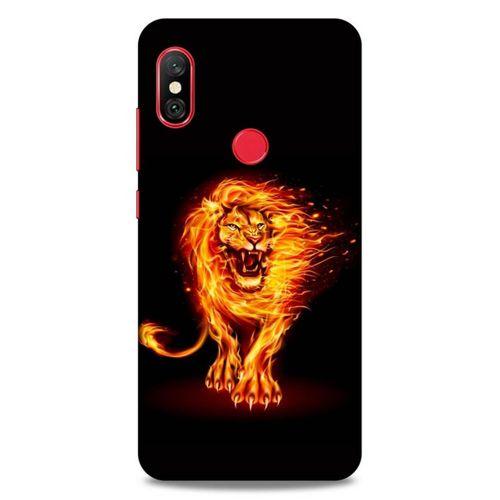 Lopard Xiaomi Redmi Note 6 Pro Uyumlu Kılıf FireX (20) Koruyucu Kılıf Ateşli Aslan