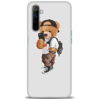 Realme 6 Kılıf HD Baskılı Kılıf - Teddy Bear Cool + Tam Ekran Koruyucu