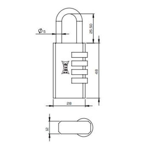 Kale Şifreli Asma Kilit Pirinç 30 Mm