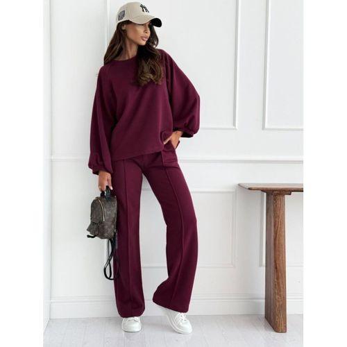 Kadın Uzun Kollu Geniş Kesim Modal Bluz Ve Pantolon Ikili Takım