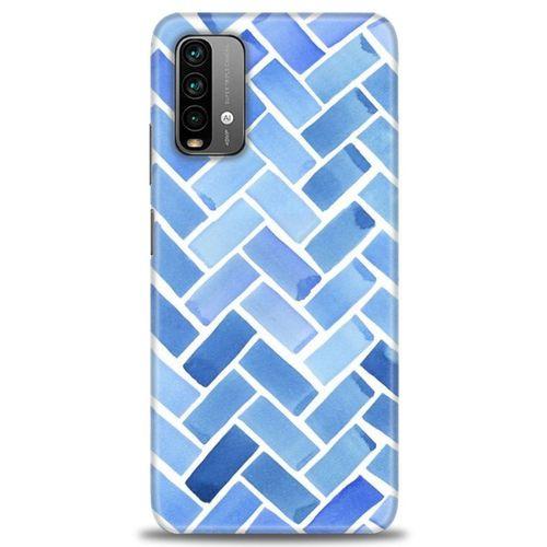 Xiaomi Redmi Note 9 4G Kılıf HD Baskılı Kılıf - Mavi + Tam Ekran Koruyucu