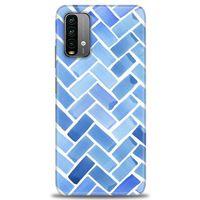 Xiaomi Redmi Note 9 4G Kılıf HD Baskılı Kılıf - Mavi + Tam Ekran Koruyucu