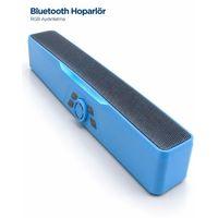 Monitör Altı Kullanıma Uygun Rgb Işıklı Bluetooth Soundbar Hoparlör 1500 Mah Mavi