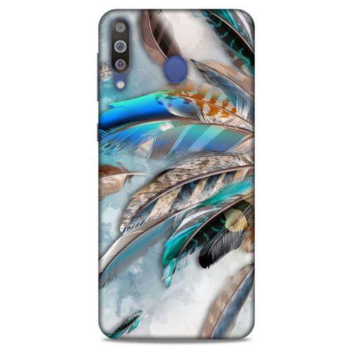 Samsung Galaxy M30 Kılıf Desenli Özel Seri Tüyler (30) Silicone Case