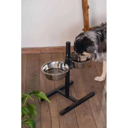 Beeztees Köpek İkili Mama Su Kabı, Ayaklı, Paslamaz Çelik, 25cm, 2x2,5L