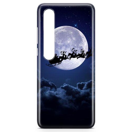 Xiaomi Mi 10 Kılıf Noel Baba ve Geyikleri Arka Kapak Koruma Desenli Full Koruyucu