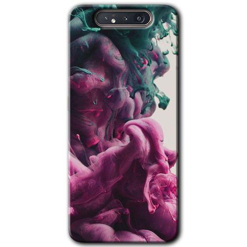 Galaxy A80 Kılıf HD Desen Baskılı Arka Kapak - Liquid Cloud + Kırılmaz Cam