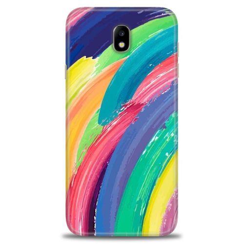Samsung Galaxy J7 Pro / J730 Kılıf HD Baskılı Kılıf - Rengarenk + Tam Ekran Koruyucu