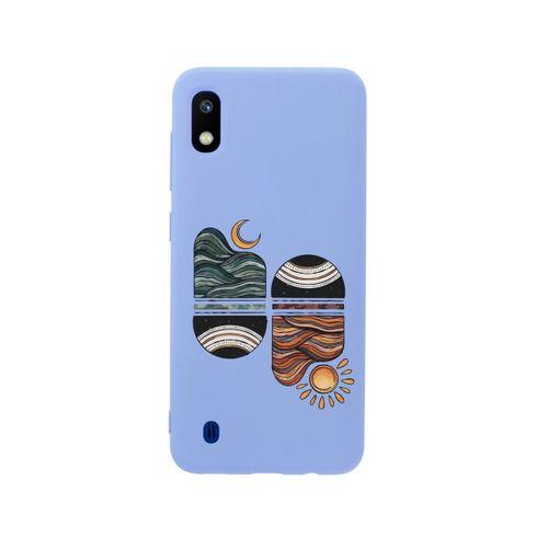 Samsung A10 Sunset Wave Premium Silikonlu Lila Telefon Kılıfı