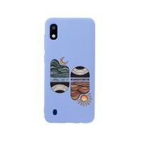 Samsung A10 Sunset Wave Premium Silikonlu Lila Telefon Kılıfı