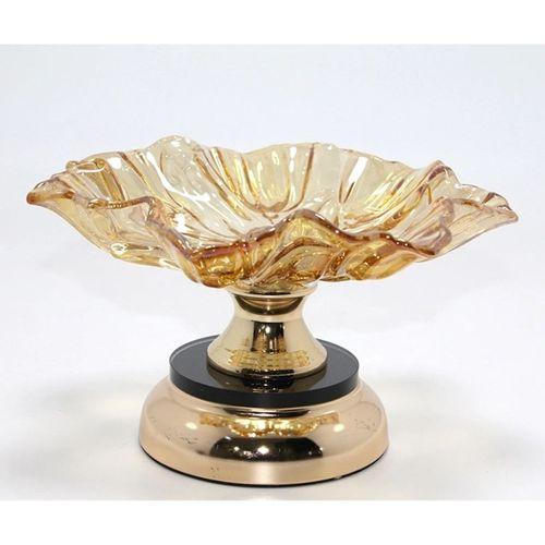 Gold Detaylı Ayaklı Dekoratif Cam Sunumluk Alk4887