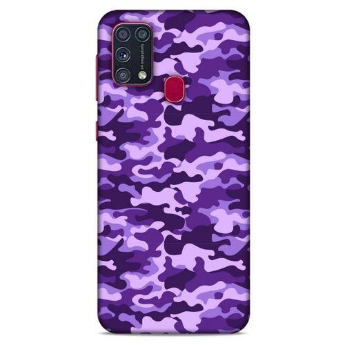 Samsung Galaxy M31 Uyumlu Kılıf Mor Delisi (13) Silikon Kap Kamuflaj
