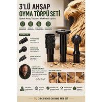 3'lü Ahşap Oyma Törpü Seti Spiral Avuç Taşlama Makinesi Uçları 723537