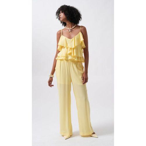 Geniş Paça Astarlı Tül Pantolon