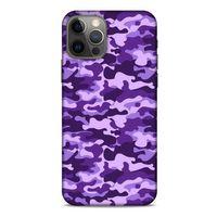 Apple iPhone 12 Pro Uyumlu Kılıf Mor Delisi (13) Silikon Kap Kamuflaj