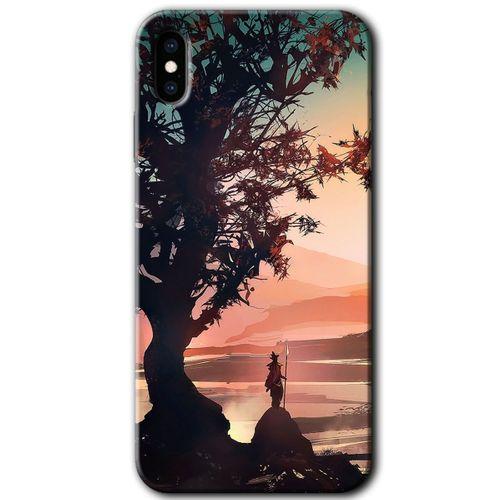 BeRa Aksesuar iPhone Xs Max Kılıf Baskılı Kapak - Yalnız Savaşcı +Tam Kaplayan Mat Seramik