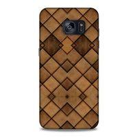 Samsung Galaxy S7 Edge Kılıf Patchwork (26) Tpu Silikon Kılıf Açık Kahverengi