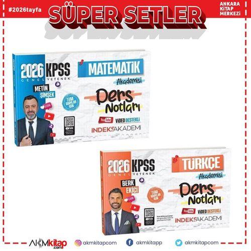 İndeks Akademi 2026 KPSS Türkçe ve Matematik Video Ders Notları Seti 2 Kitap