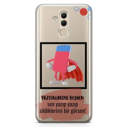 Huawei Mate 20 Lite Kılıf Yazdıklarımı Boşver Arka Kapak Koruma Desenli Full Koruyucu