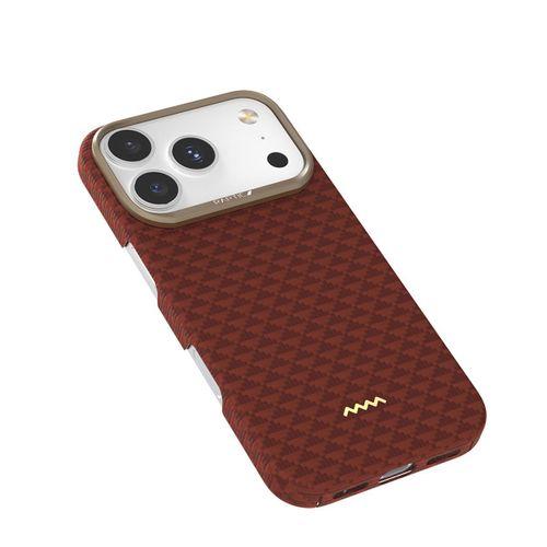 Apple iPhone 17 Pro Max Kılıf M-safe Şarj Özellikli Raptic Aramid Skin Origin Serisi Karbon Kapak