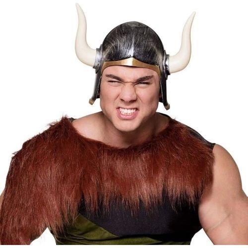 Mega Boynuzlu Viking I Kaskı Eskitilmiş Desen Gümüş Renk