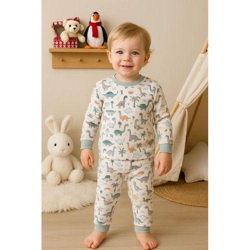 Dinazor Desenli Erkek Bebek Eşofman Takımı %100 Pamuk
