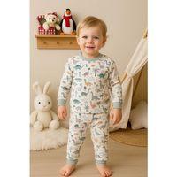 Dinazor Desenli Erkek Bebek Eşofman Takımı %100 Pamuk