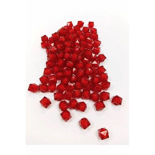 Küp Boncuk İçten Boncuklu Bileklik Çanta Boncuğu 10 mm 50 gr Kırmızı - BNC448