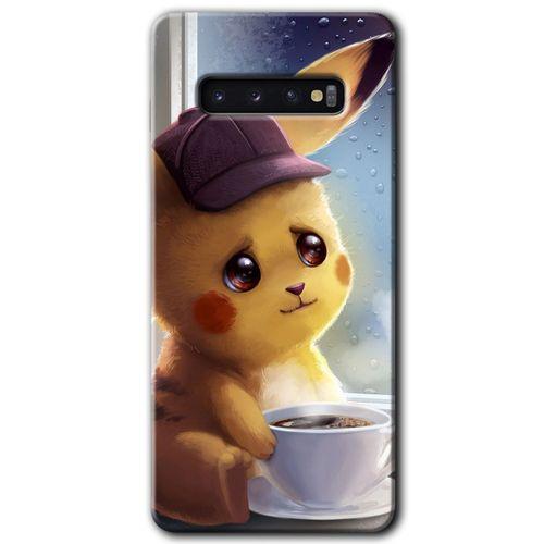 Potkal Hediye Fabrikası Samsung Galaxy S10 HD Baskılı Kılıf + 9D Tam Ekran Koruyucu - Üzgün Pikaçu