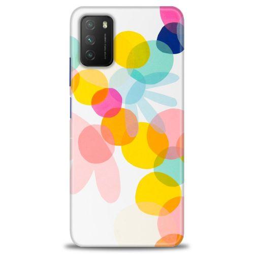Xiaomi Poco M3 Kılıf HD Baskılı Kılıf - Color Flowers + Tam Ekran Koruyucu