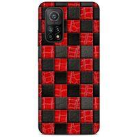 Xiaomi Mi 10T 5G Kılıf Patchwork (47) Crystal Flex Kılıf Siyah Kırmızı
