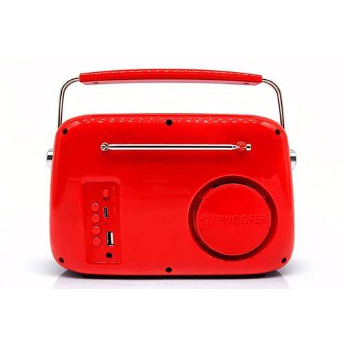 Retro Tasarımlı Bluetooth Fm Radyo Kırmızı