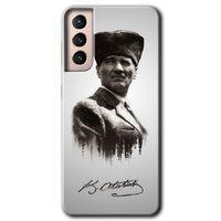 Galaxy S21 Plus Kılıf HD Desen Baskılı Arka Kapak - Mustafa Kemal Atatürk