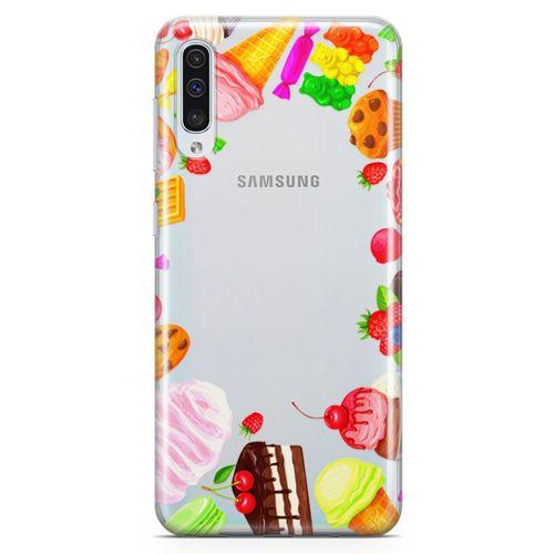 Samsung Galaxy A50 Kılıf Dondurma Pasta Arka Kapak Koruma Desenli Full Koruyucu