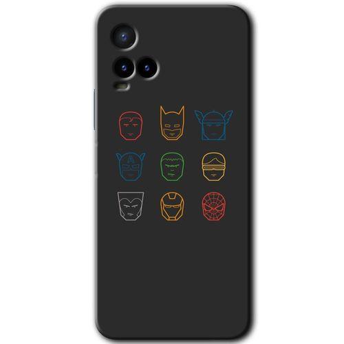 Potkal Hediye Fabrikası Vivo Y21s Kılıf HD Desen Baskılı Arka Kapak - Avengers Minimalism