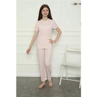Kız Çocuk Penye Pijama Takım Pembe