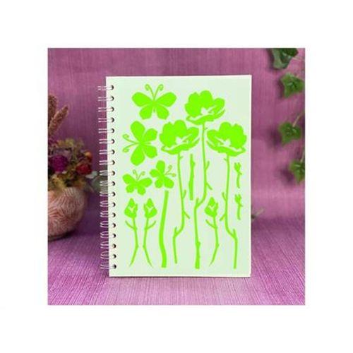 2 Adet Defter Sticker,Laptop Sticker Yeşil Çiçekli  Pvc 48X33X0,5Cm