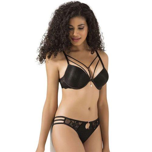 Le Jardin 5020-B Destekli-Balenli Silikon Taşlı Simli Sütyen Takımı