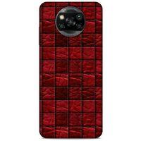 Xiaomi Redmi Poco X3 Kılıf Patchwork (12) Koruyucu Silikon Kırmızı Bordo