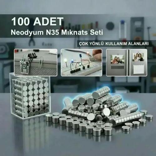 100 Lü 8x3mm Yuvarlak Neodyum Mıknatıs