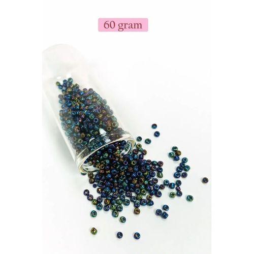 Dökme Cam Kum Boncuk (8/0) 3 mm - 60 Gram - Lacivert Yeşil - BNC210