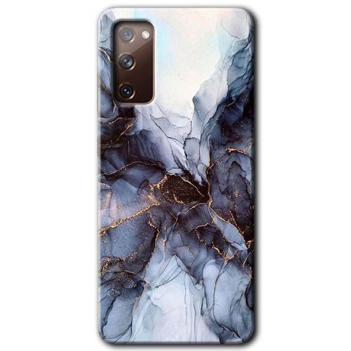 MRCİLETİSİM MRCİLETİSİM Samsung Galaxy S20 FE Kılıf HD Desen Baskılı Arka Kapak + Temperli Cam - Otantik Mermer