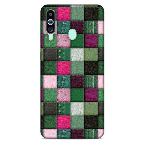 Samsung Galaxy M40 Kılıf Patchwork (34) Slim Armor Kılıf Yeşil Fuşya