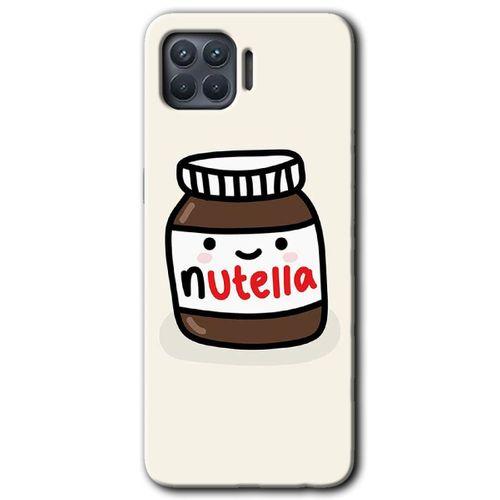 MRCİLETİSİM Oppo Reno 4 Lite Kılıf Kapak - Nutella Aşkım +Hayalet Ekran Yandan Gözükmez