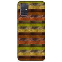 Samsung Galaxy A71 Kılıf Patchwork (48) Bumper Kılıf Kahve Yeşil