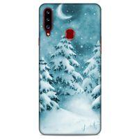 Samsung Galaxy A20s Kılıf Snowix (36) Glitter Kılıf Beyaz Yeşil