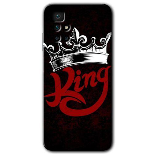 Redmi 10 Kılıf HD Desen Baskılı Arka Kapak - King + Kırılmaz Cam