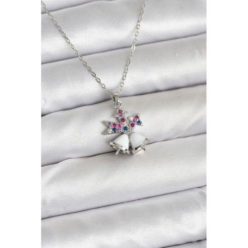 316L Çelik Zincir Gümüş Renk Chirtsmas Bell Model Yılbaşı Temalı Kadın Kolye